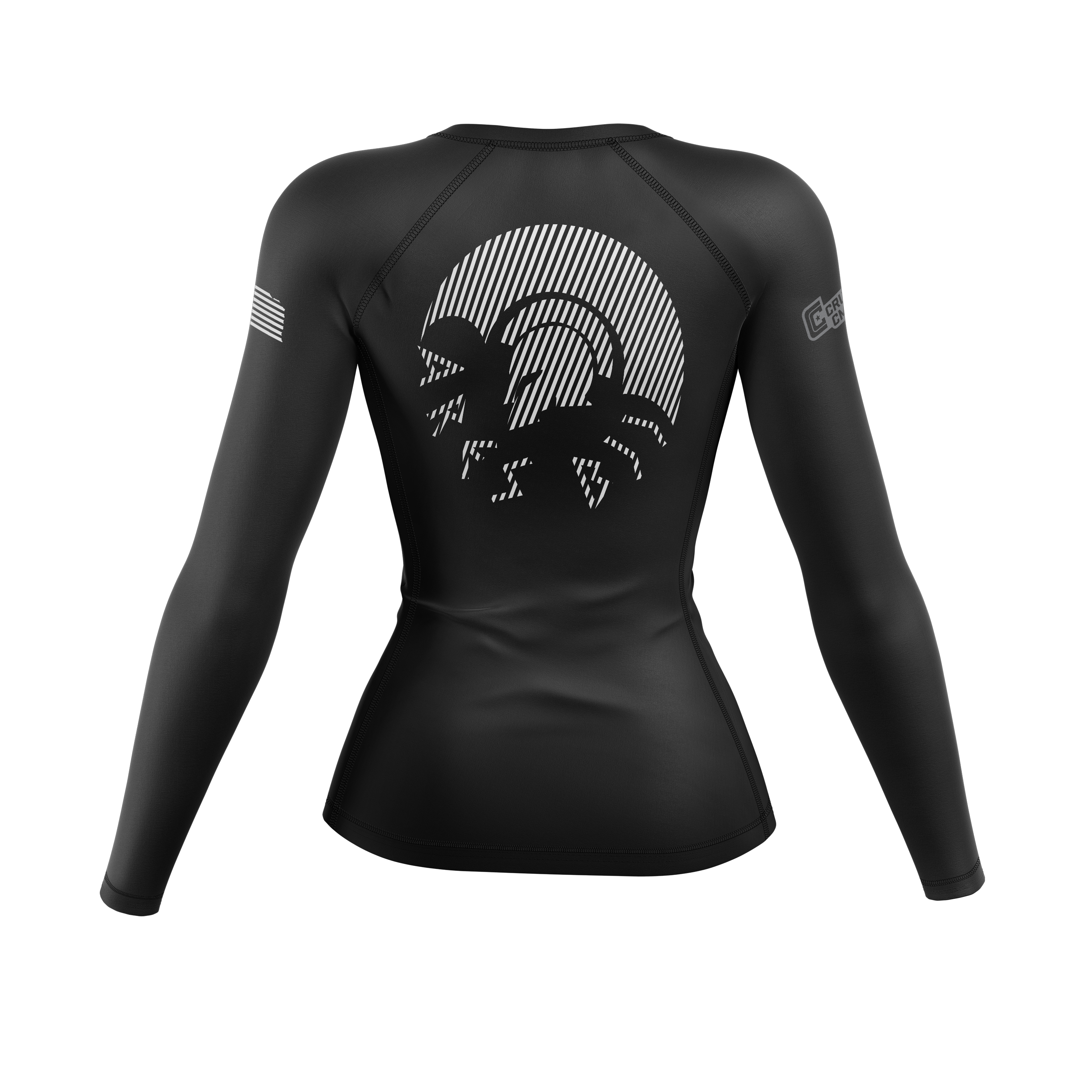 Ares BJJ Omaha women's rash guard Black Ops, black