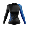 Bay Jiu-Jitsu women's rash guard Ranked, black and blue