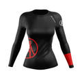 Bay Jiu-Jitsu women's rash guard Ranked, black and red