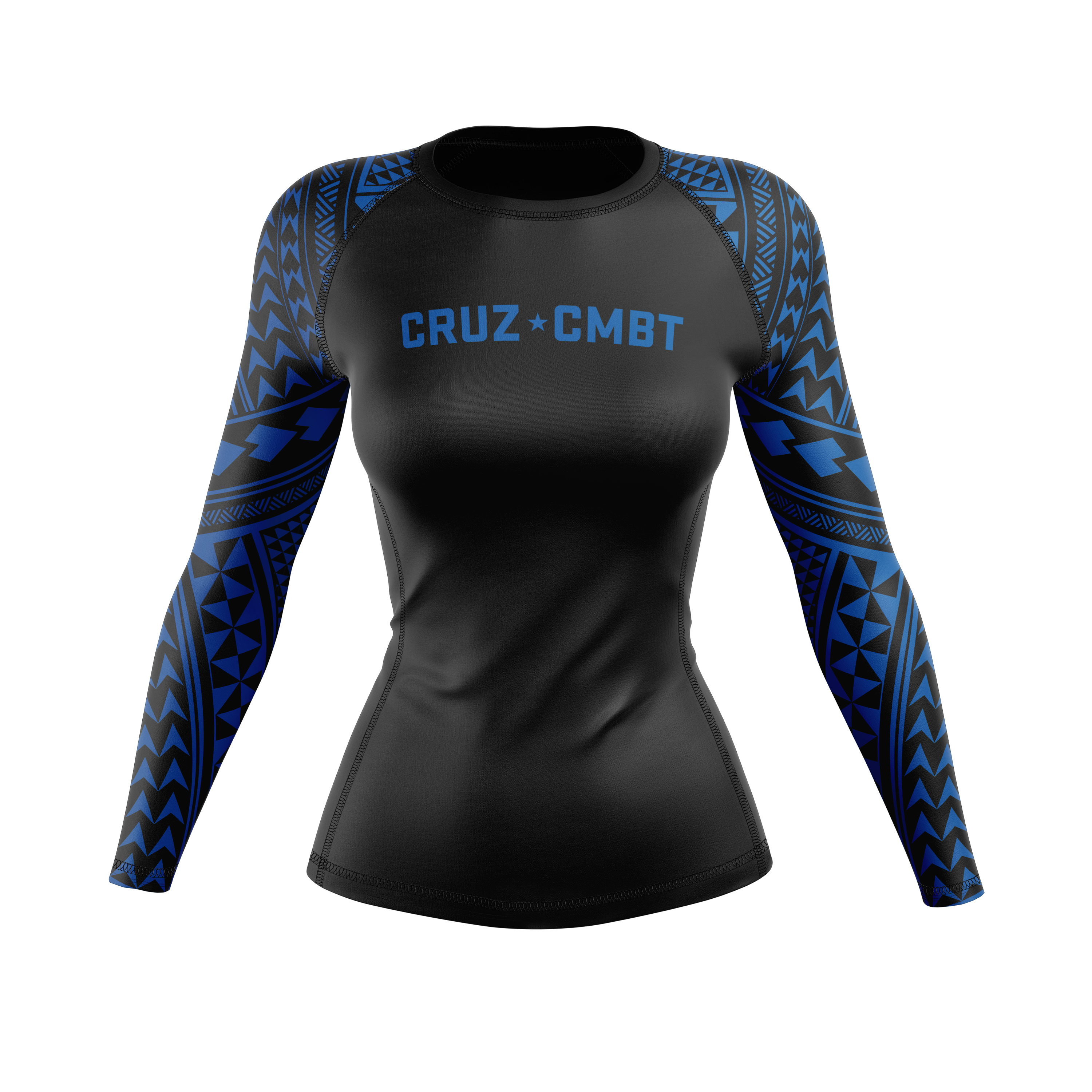 808 Ranked women's rash guard, blue