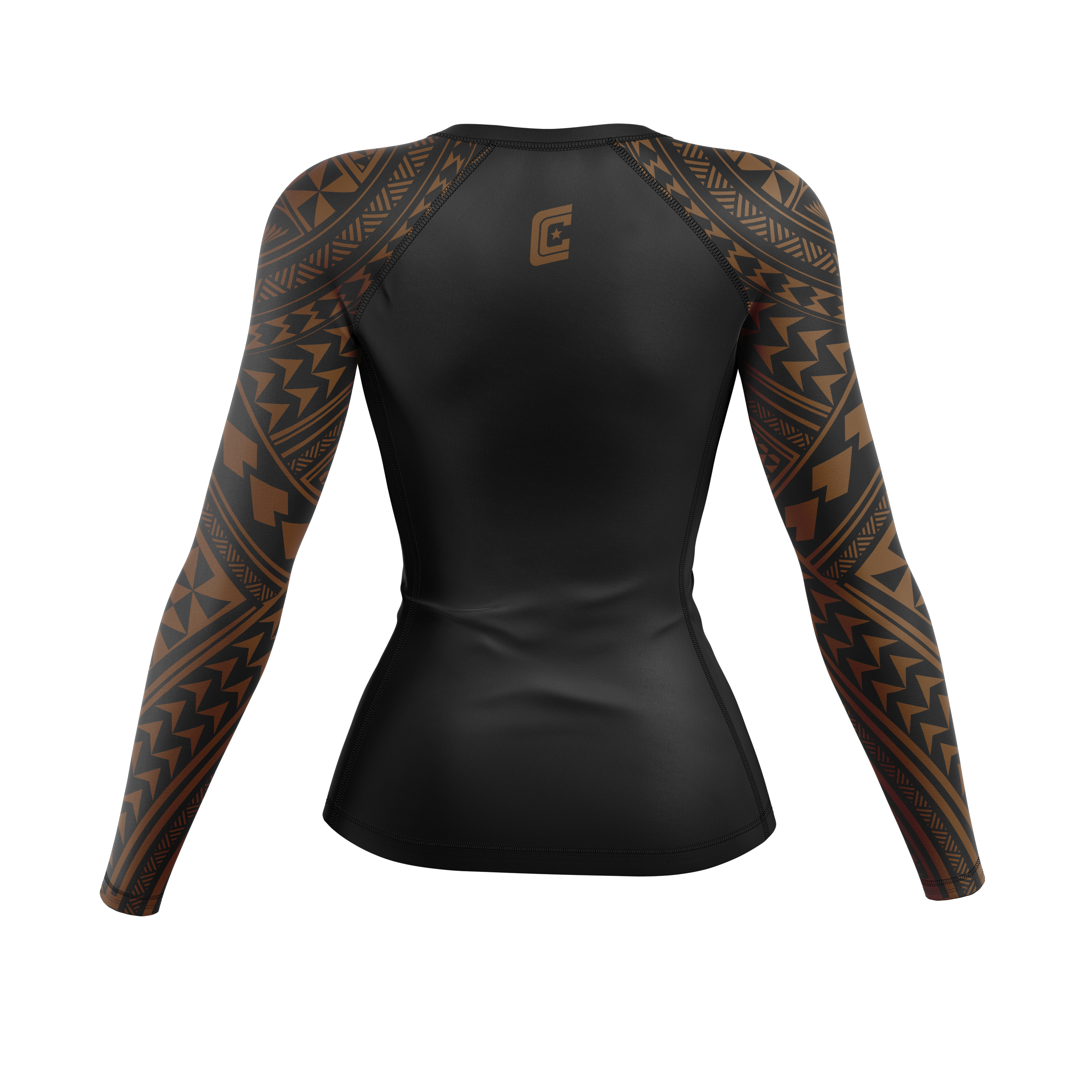 808 Ranked women's rash guard, brown