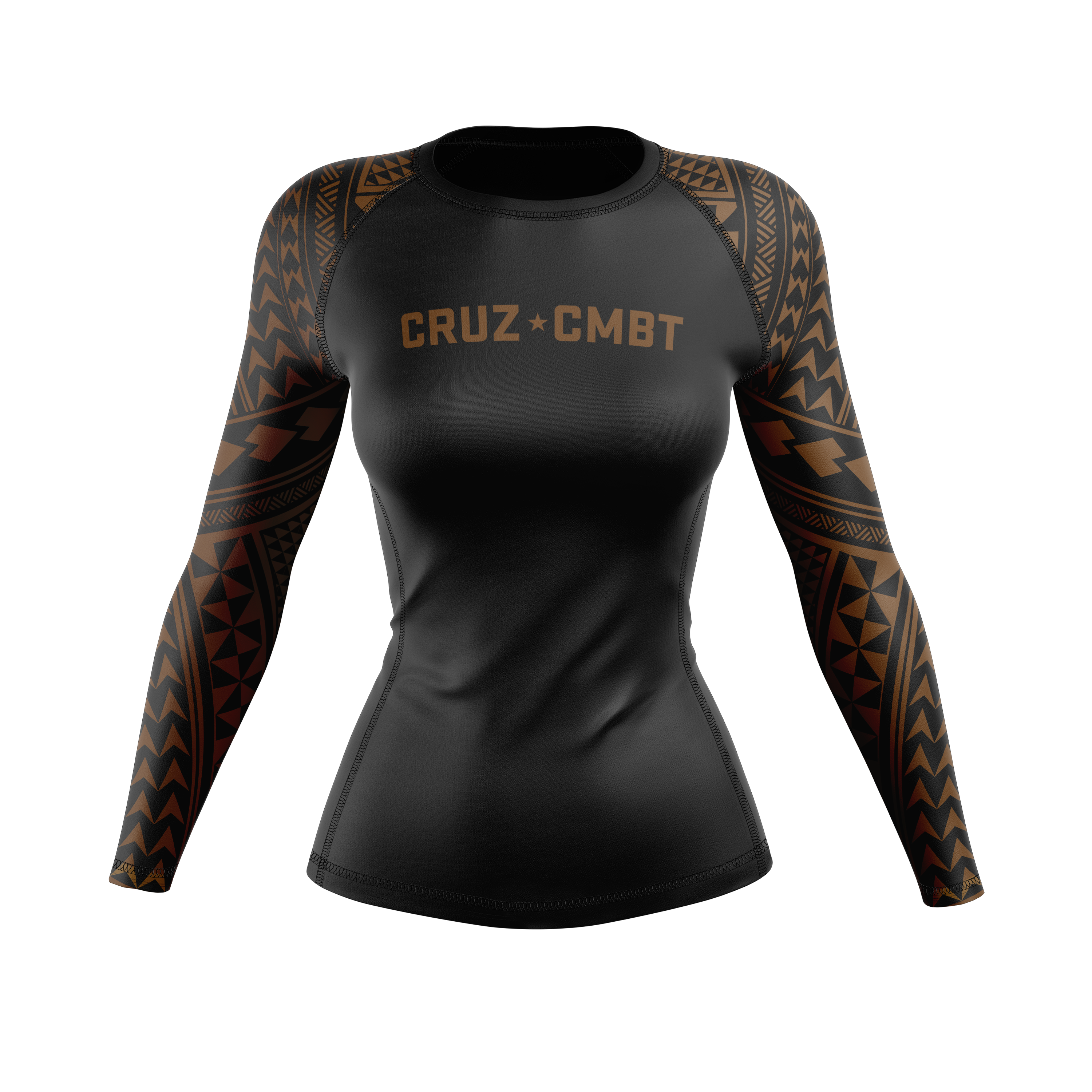 808 Ranked women's rash guard, brown