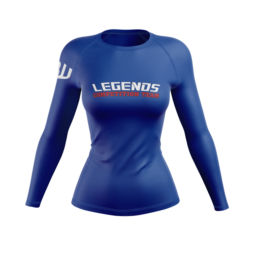 Legends BJJ women's rash guard Comp Team 23, blue