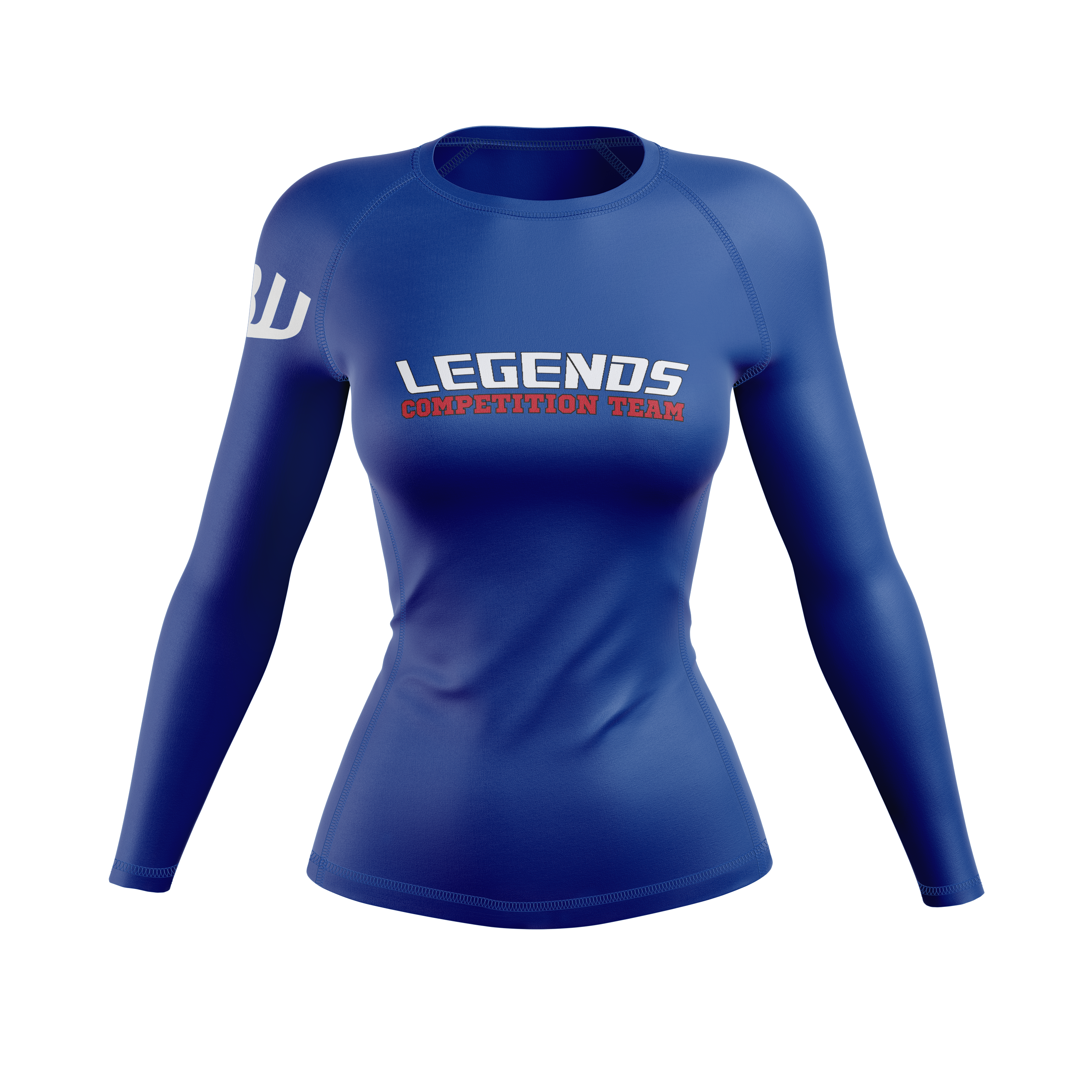 Legends BJJ women's rash guard Comp Team 23, blue