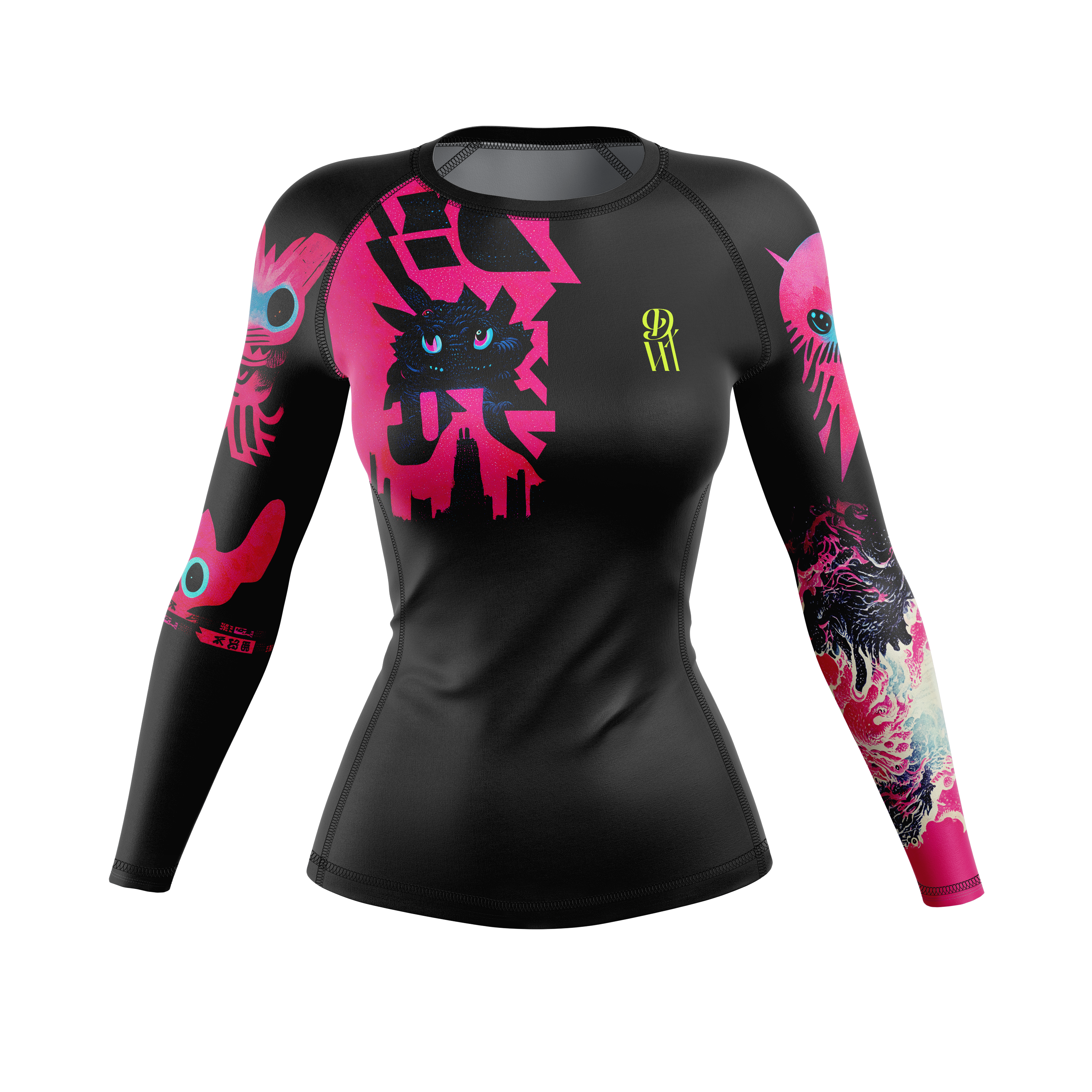DxW: Kaiju Kush women's rash guard