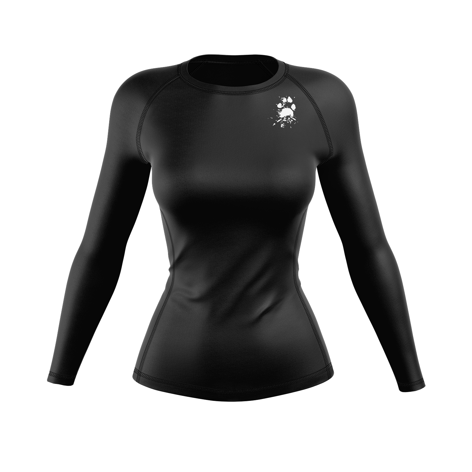 Flow BJJ women's rash guard Paw, black