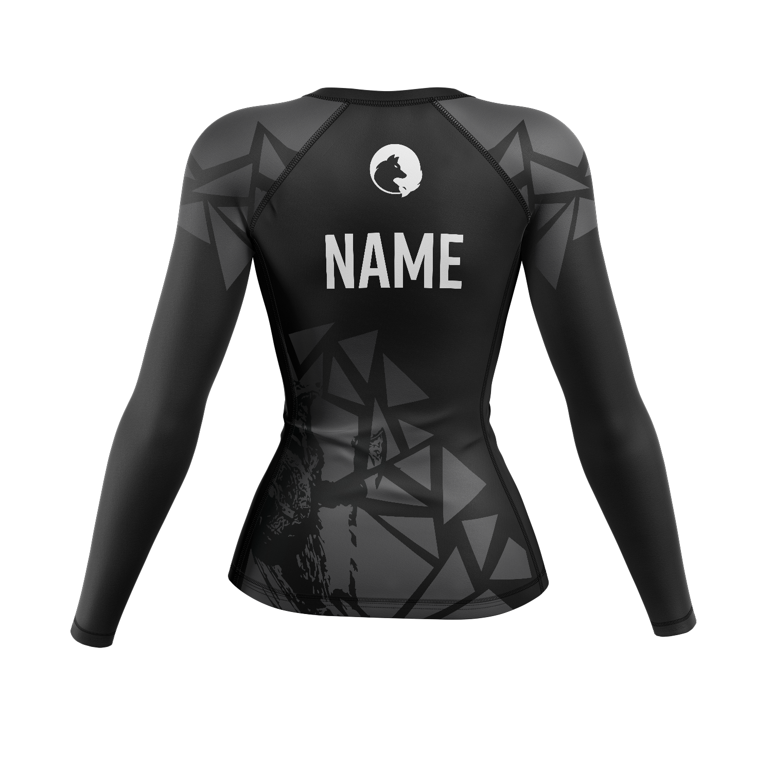 Flow BJJ women's rash guard Wolf Skin, black