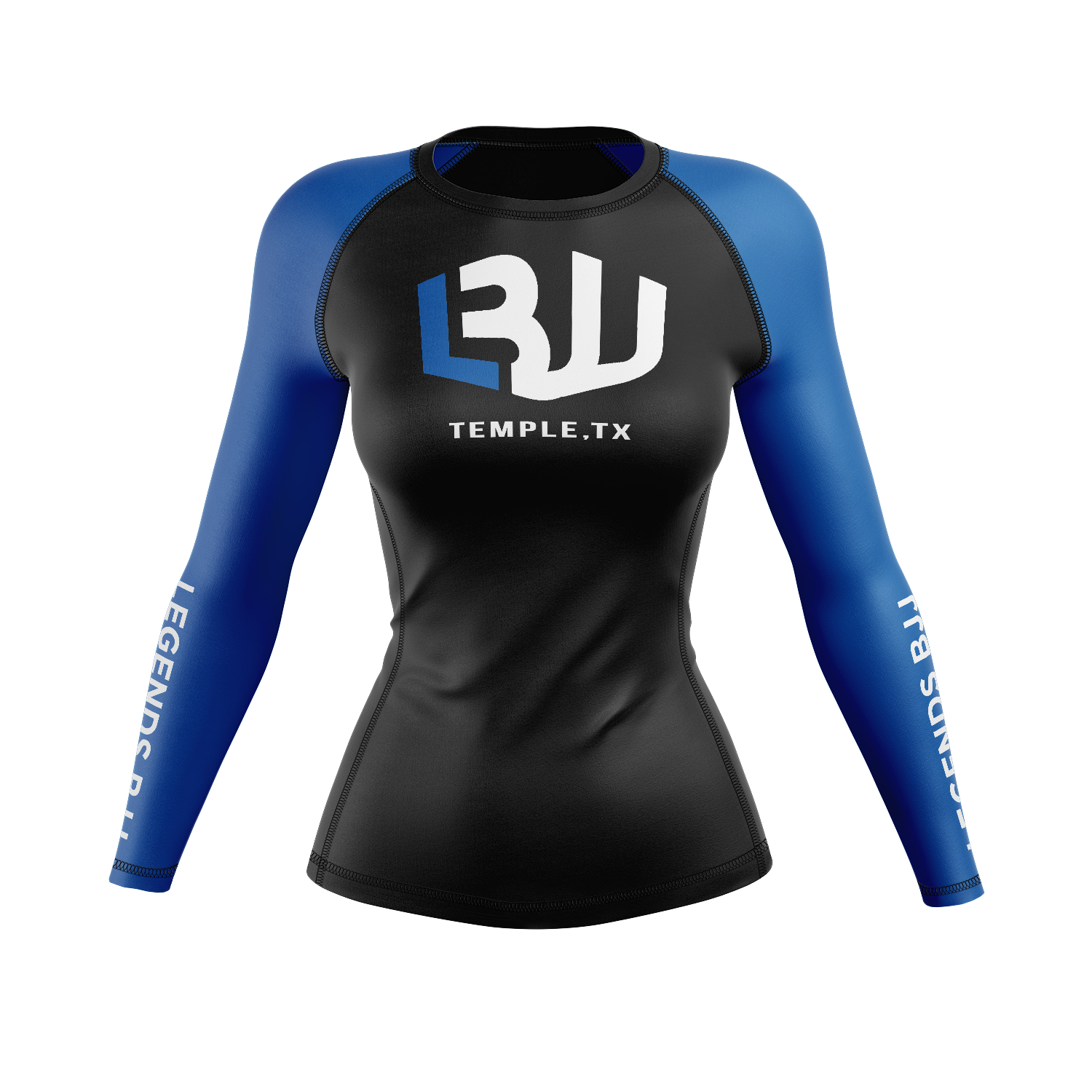 Legends BJJ women's rash guard Ranked, blue