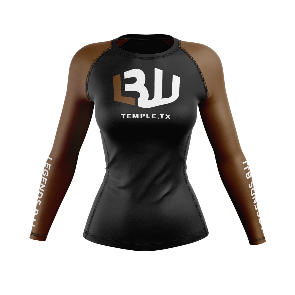 Legends BJJ women's rash guard Ranked, brown