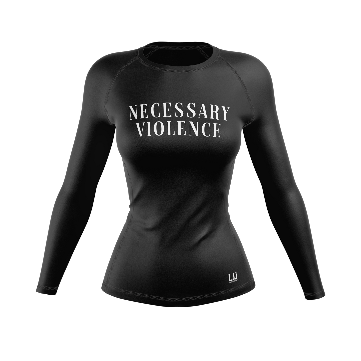 Lui Jiu Jitsu women's rash guard Necessary Violence, black