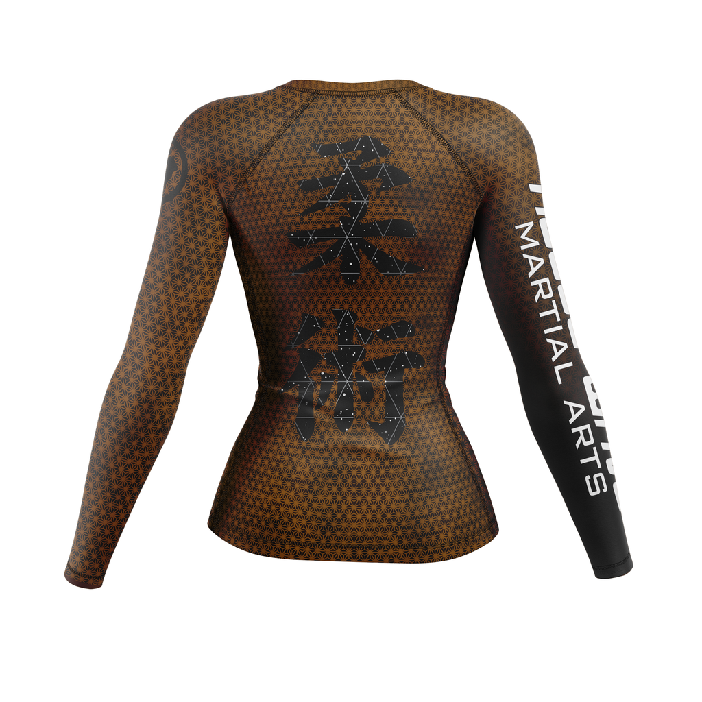 Rogue Wave women's rash guard Fractal, brown