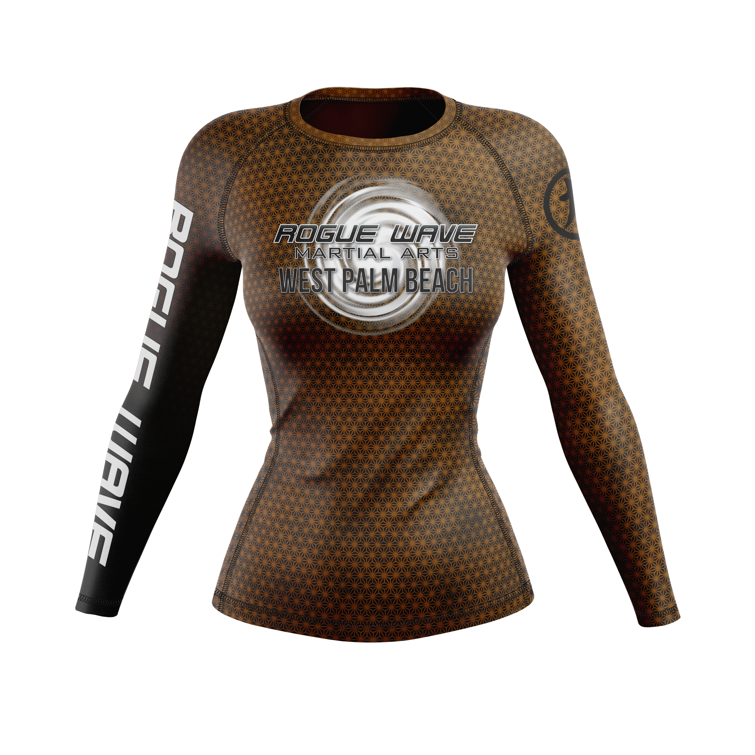 Rogue Wave women's rash guard Fractal, brown