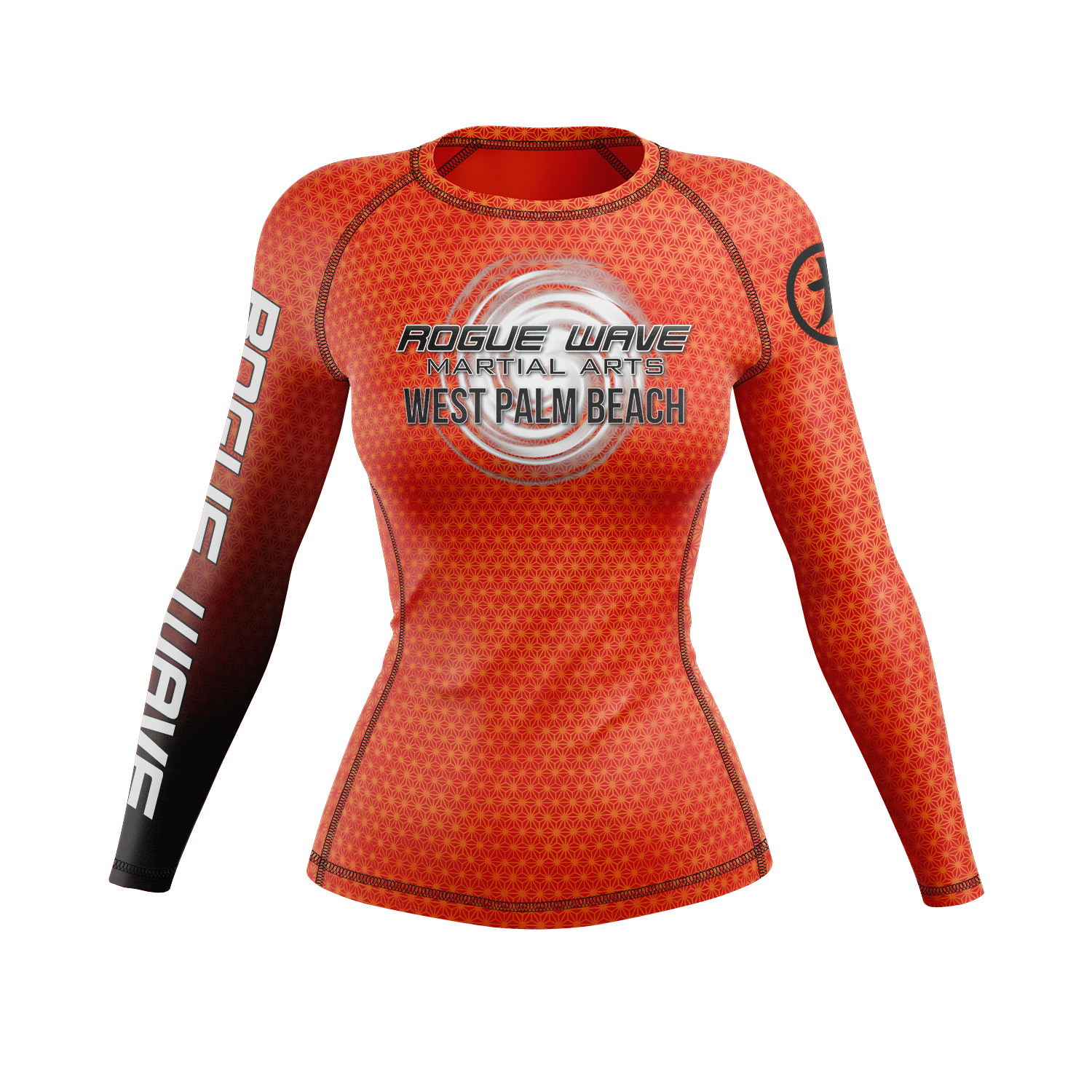 Rogue Wave women's rash guard Fractal, orange