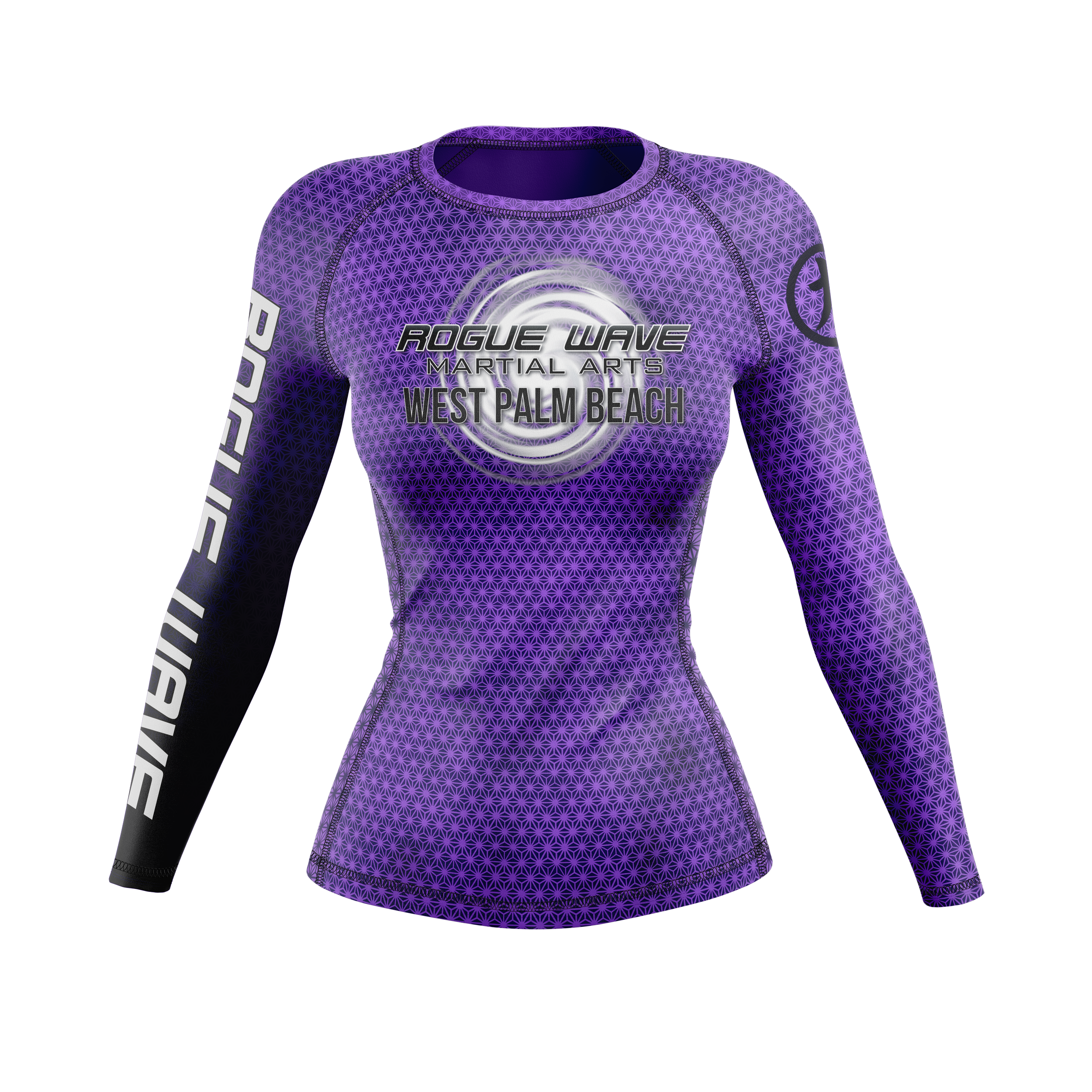 Rogue Wave women's rash guard Fractal, purple