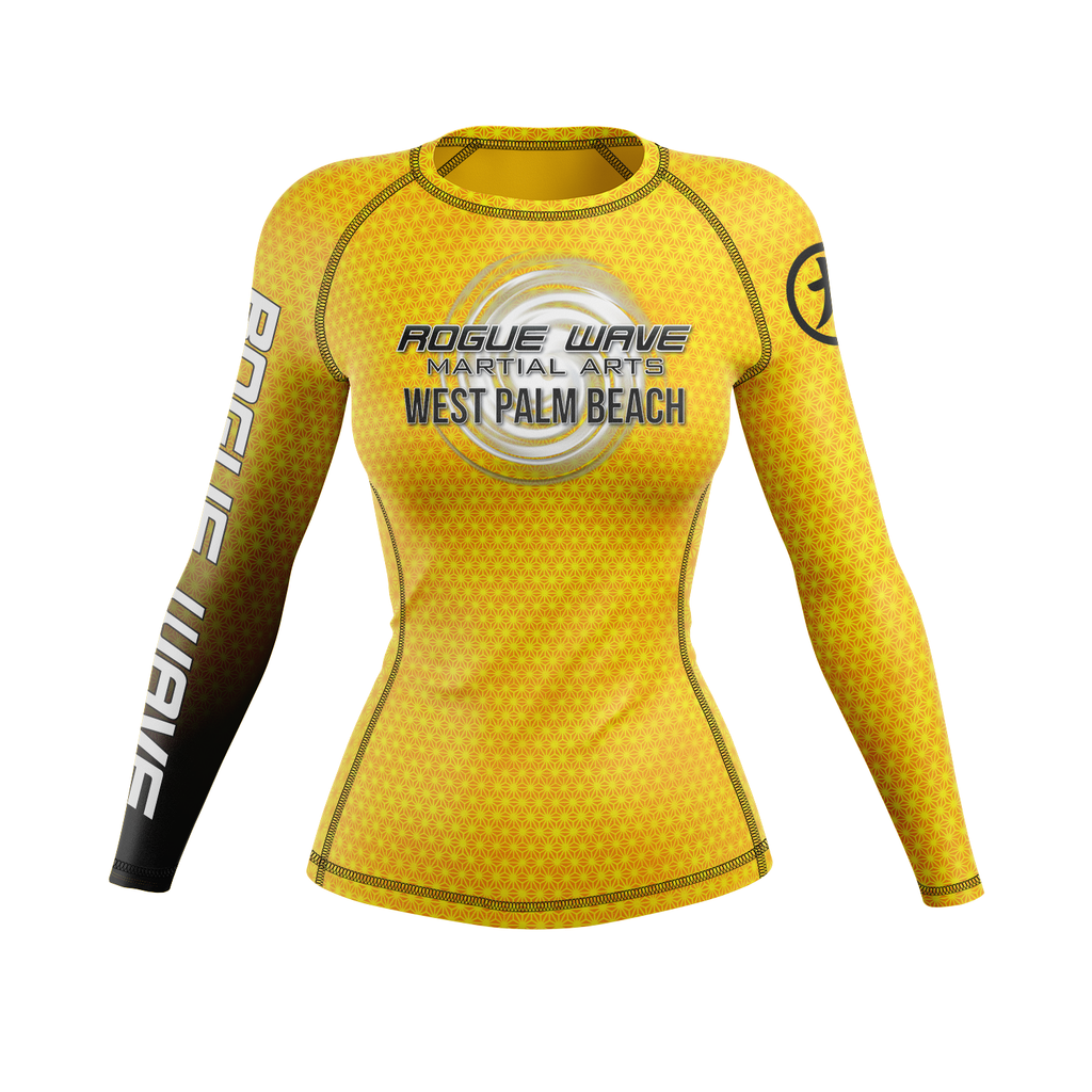 Rogue Wave women's rash guard Fractal, yellow