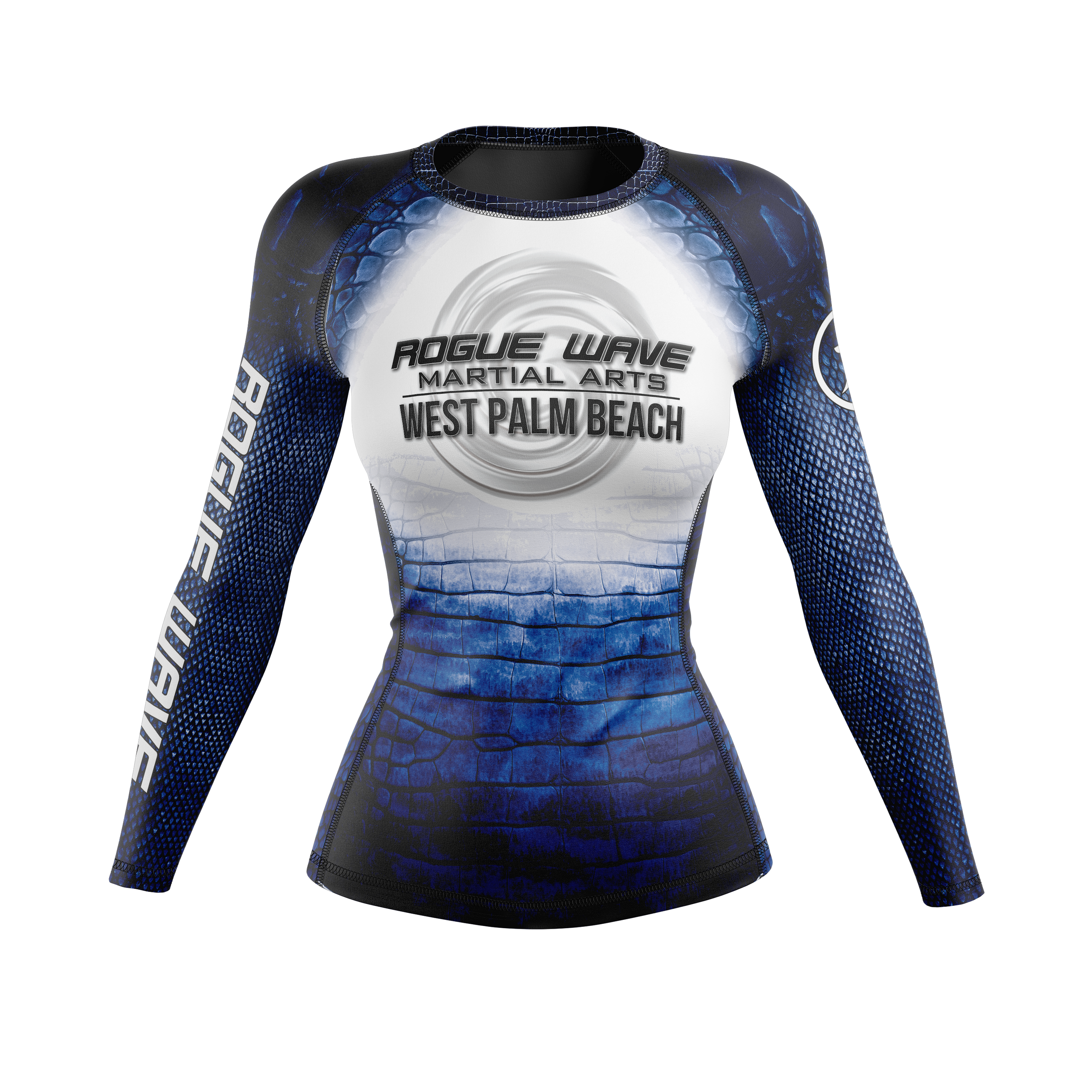 Rogue Wave women's rash guard Gator, blue