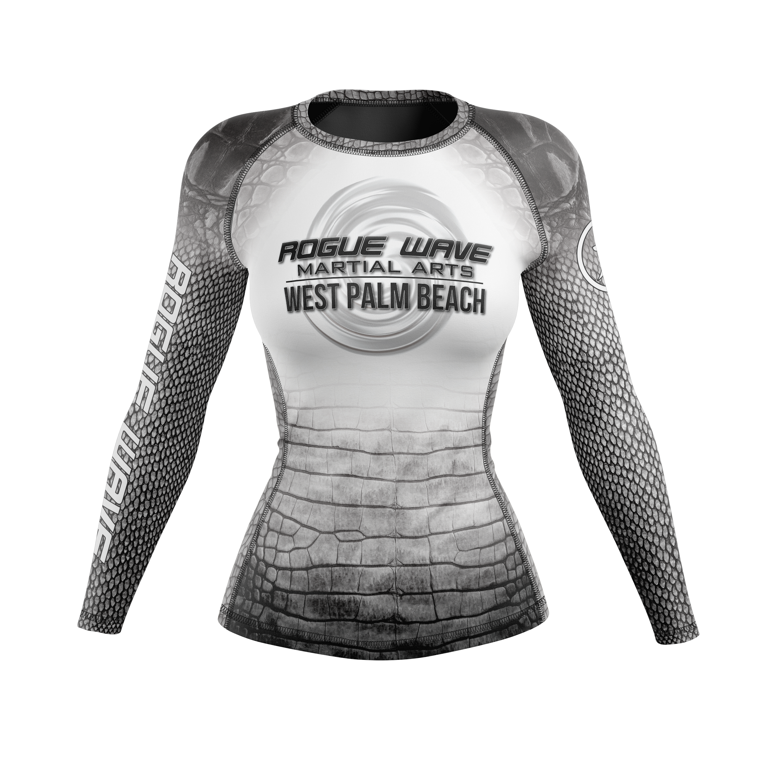 Rogue Wave women's rash guard Gator, white