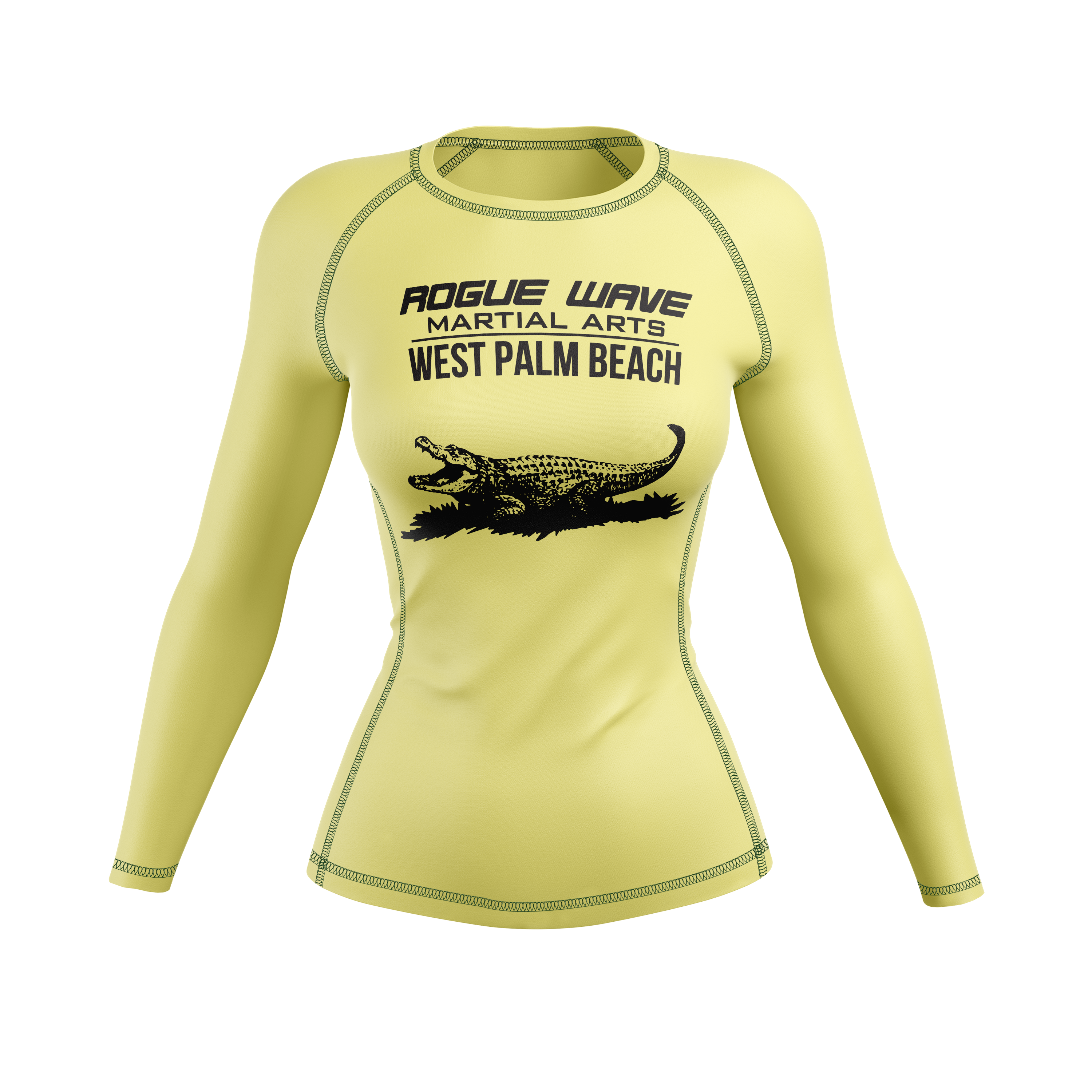Rogue Wave women's rash guard Vintage Gator, yellow