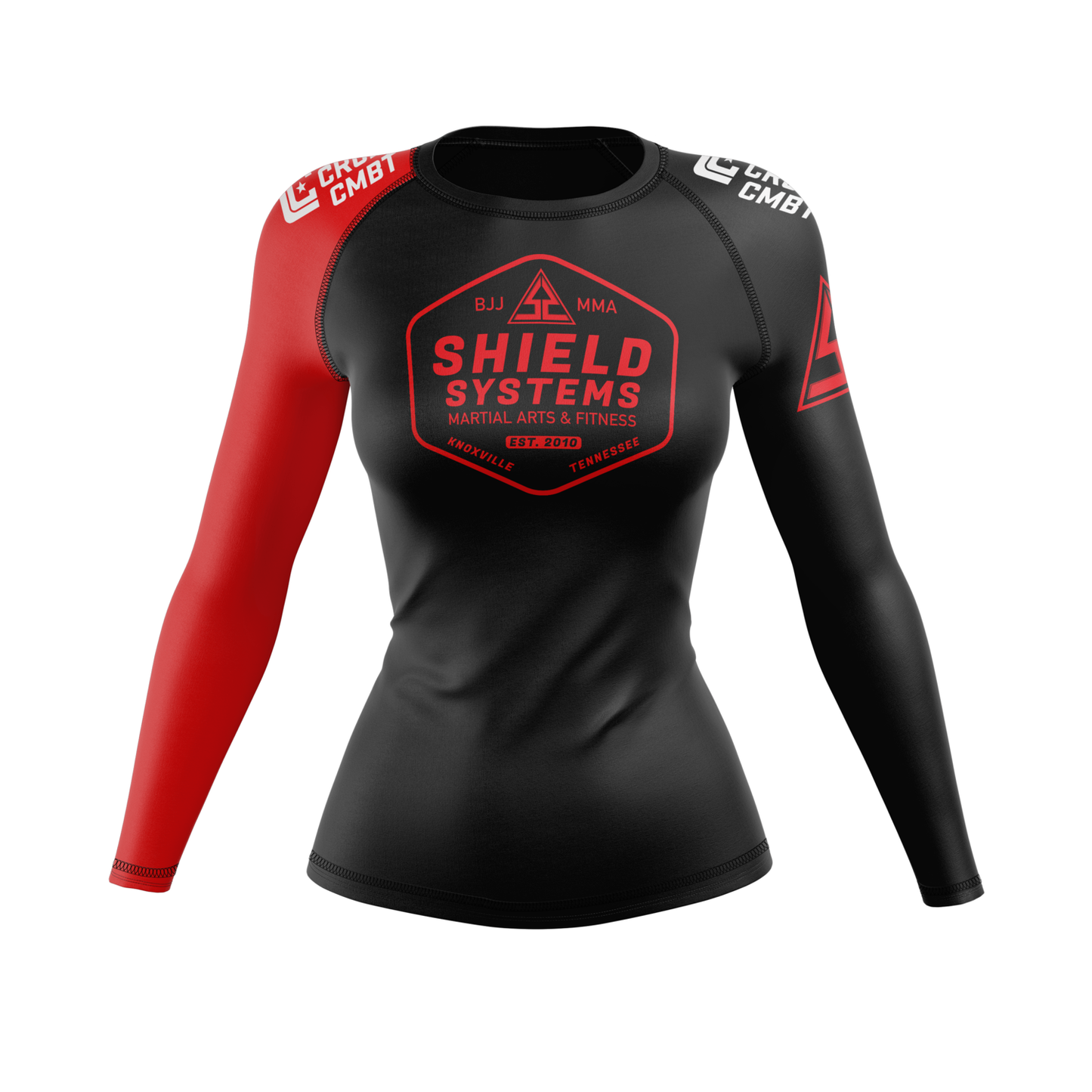 Shield Systems women's rash guard Badge Ranked, red