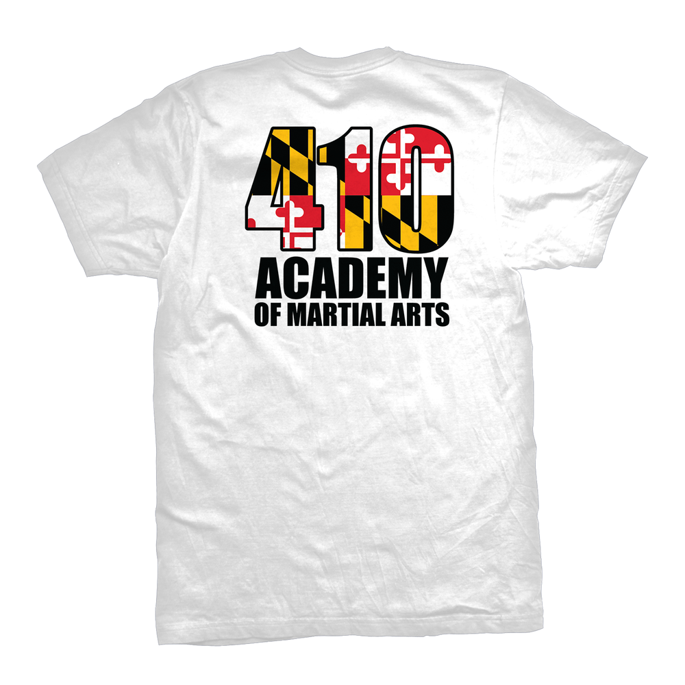 410 Academy unisex tee Academy Crest, white