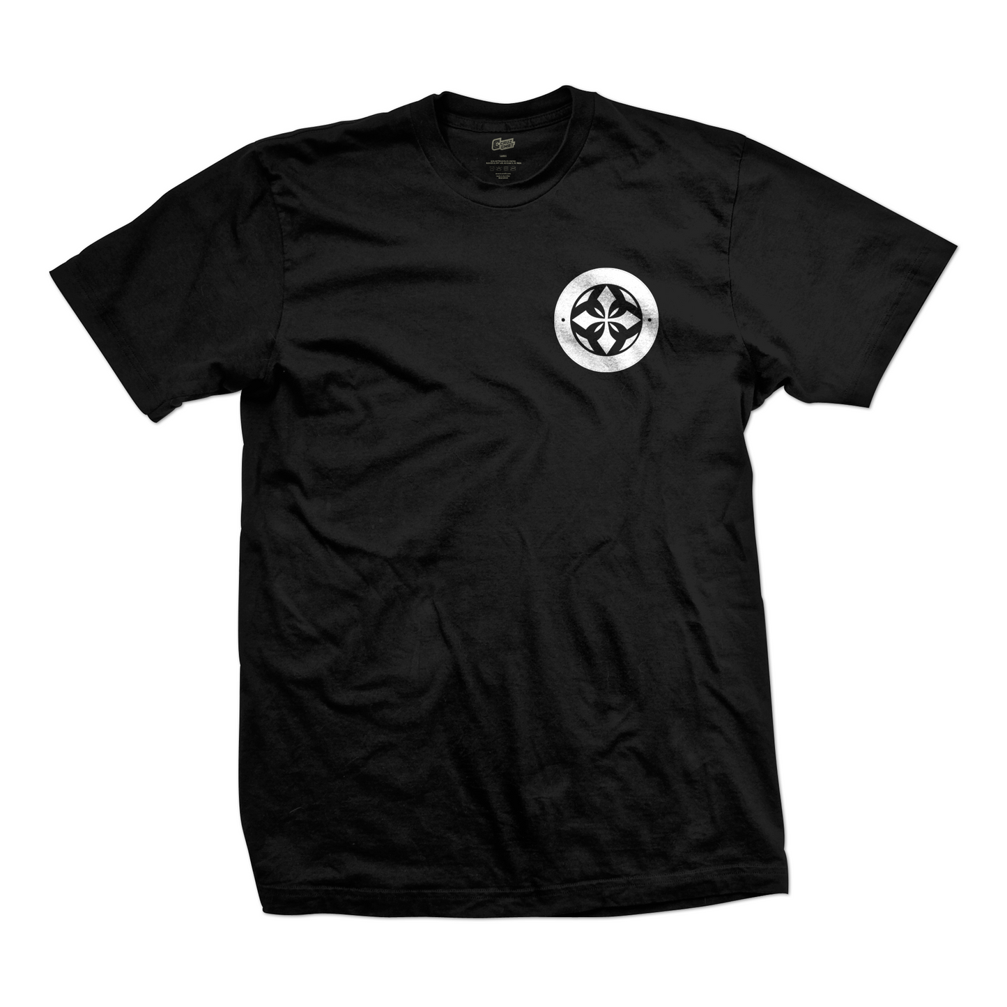 410 Academy unisex tee Crest 2.0, white on black