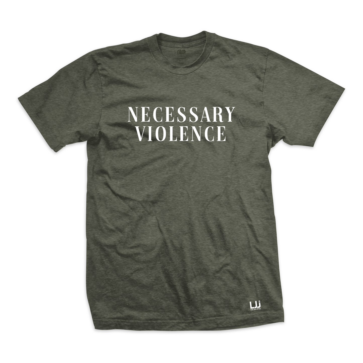 Lui Jiu Jitsu tee Necessary Violence, o.d. green