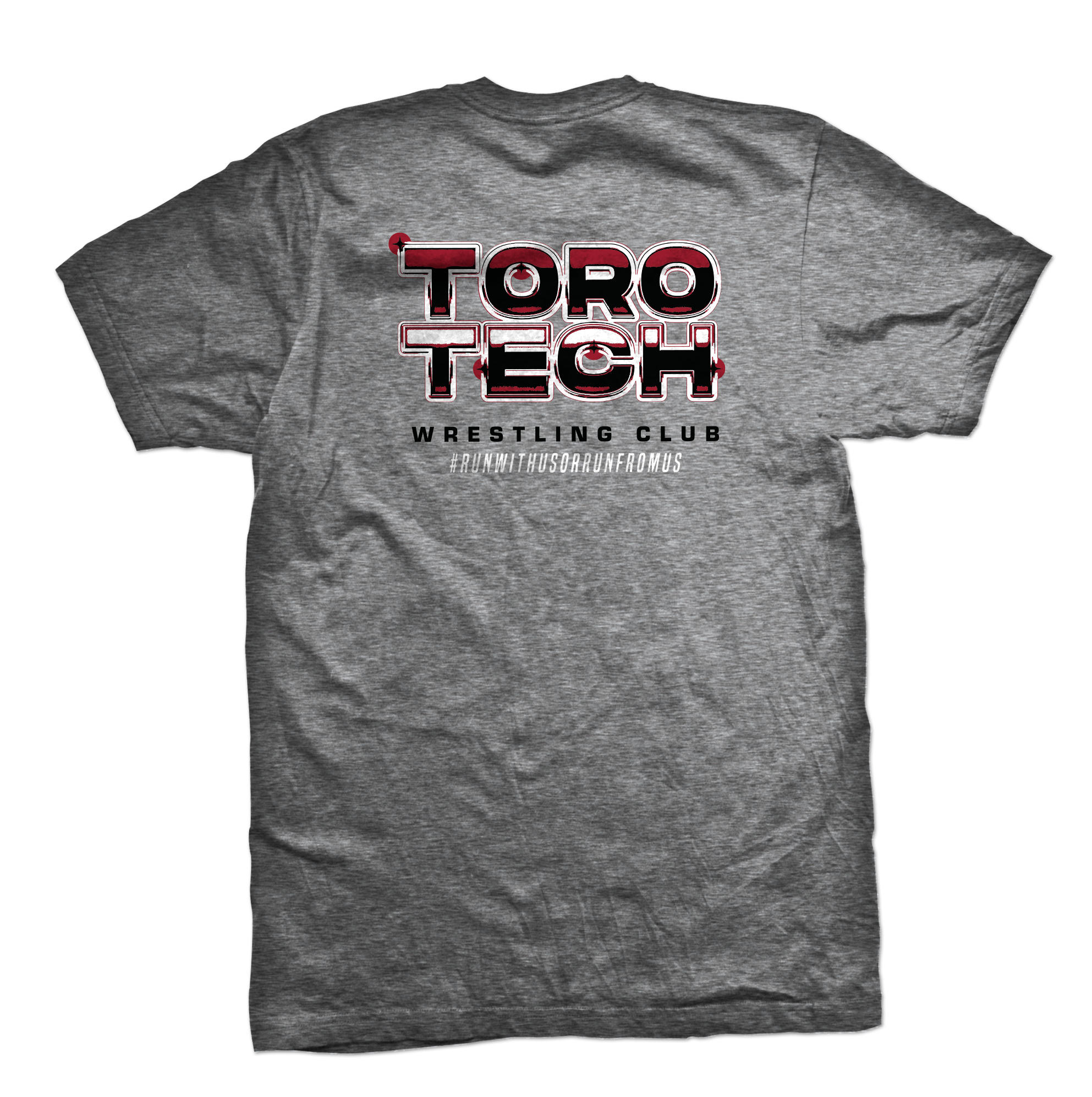 ToroTech tri-blend tee Bull, maroon on athl. grey