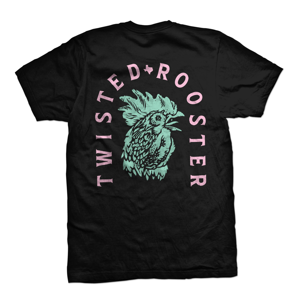 Twisted Rooster 50/50 tee Head Honcho, black/carib.green/pink