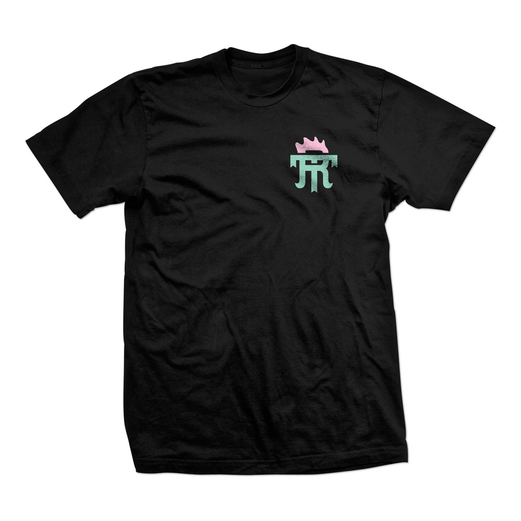 Twisted Rooster 50/50 tee Head Honcho, black/carib.green/pink