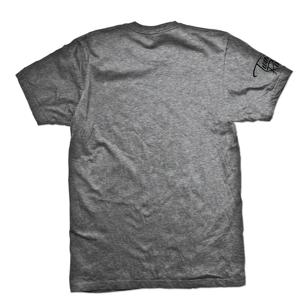 Twisted Rooster tri-blend tee Icon, black on athl. grey