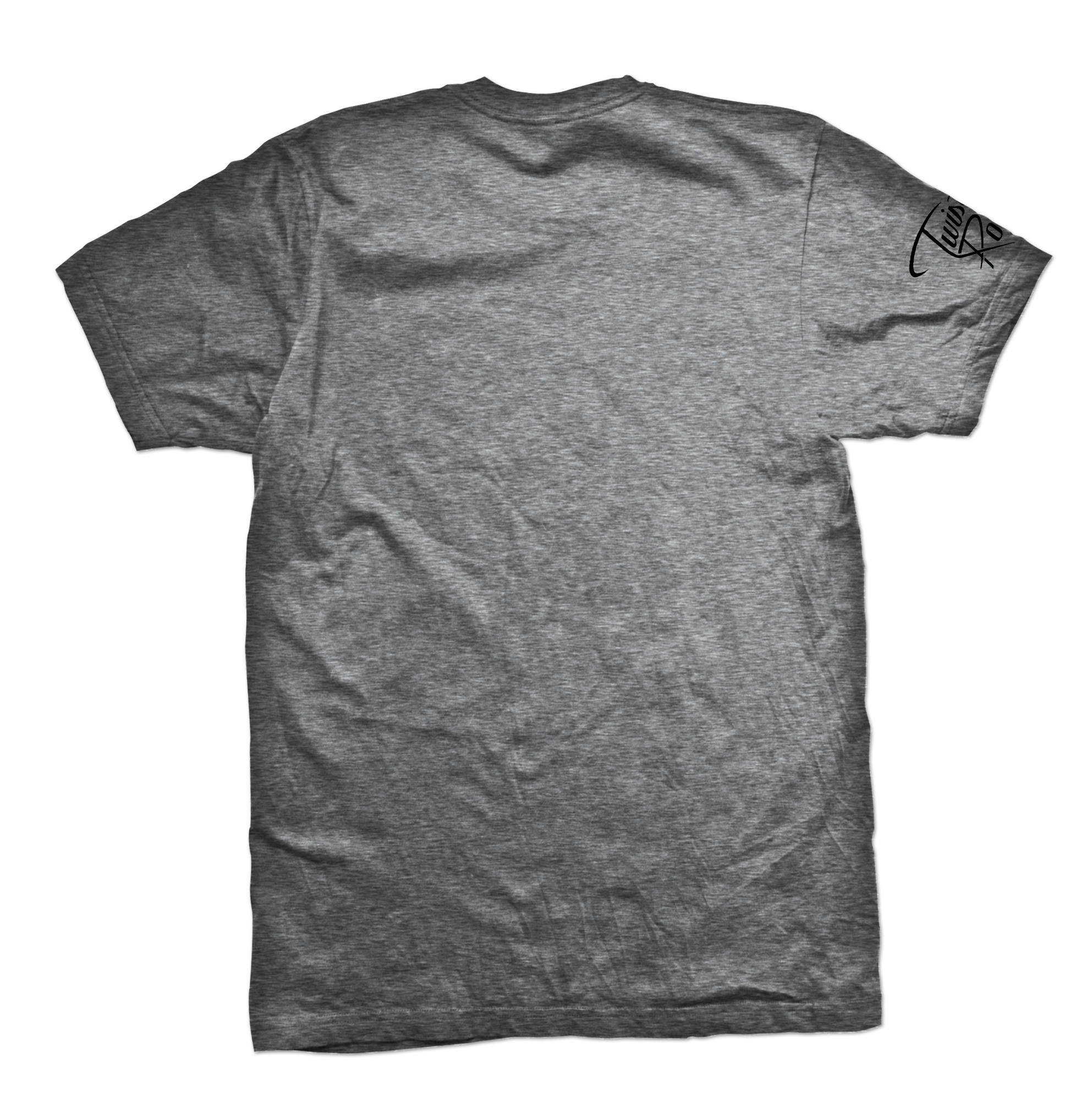 Twisted Rooster tri-blend tee Icon, black on athl. grey
