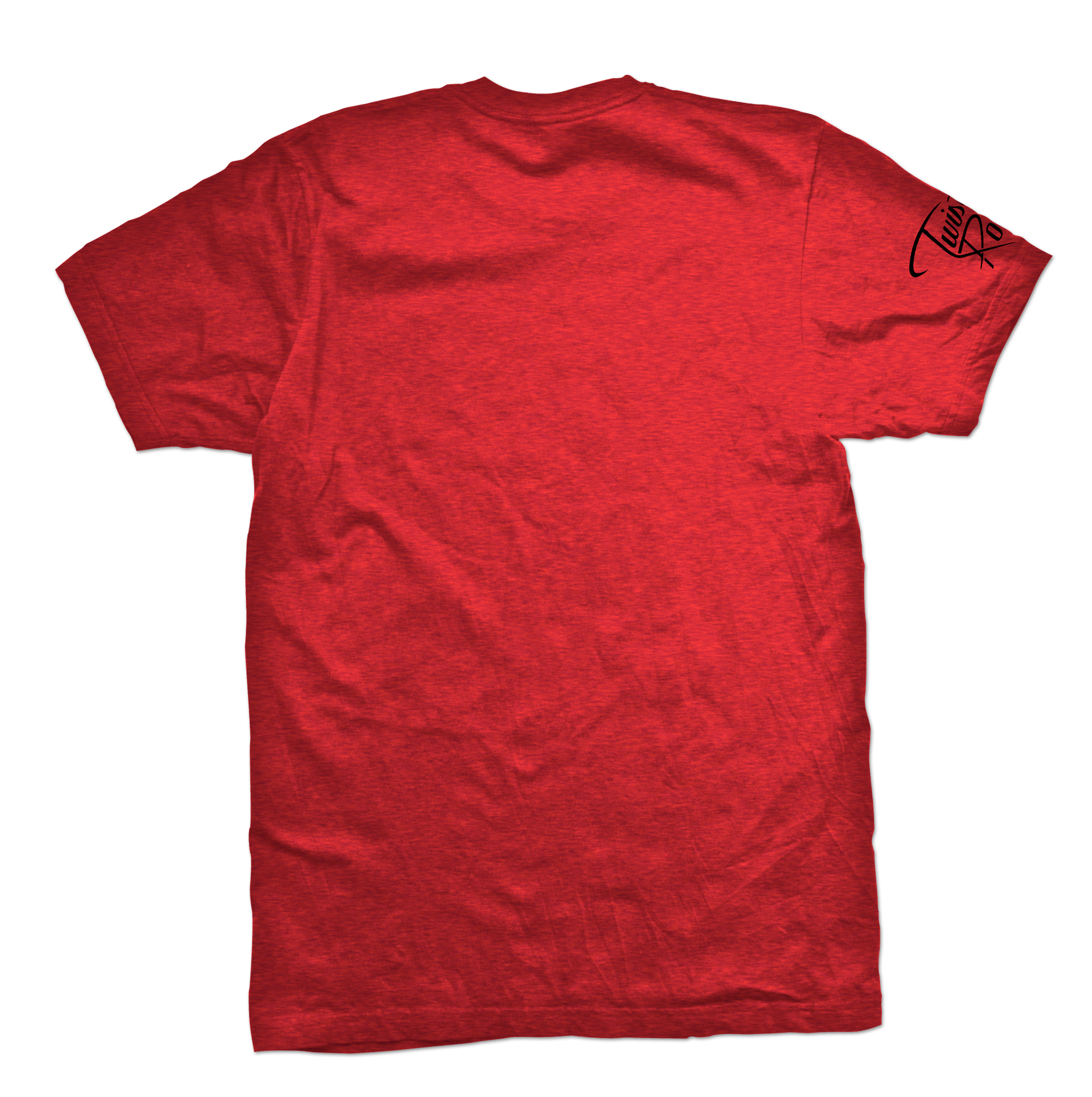Twisted Rooster 50/50 tee Icon, black on heather red