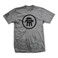 Twisted Rooster tri-blend tee Icon, black on athl. grey