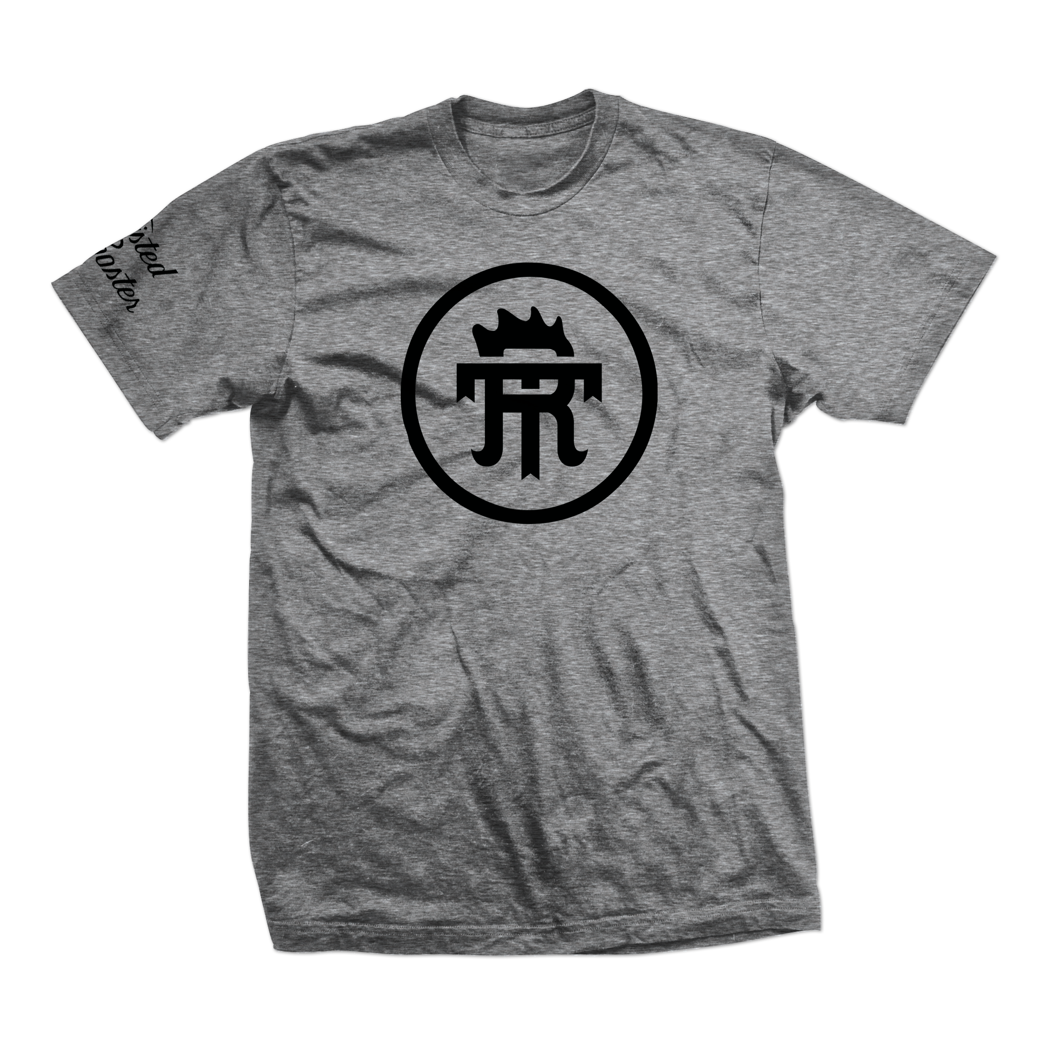 Twisted Rooster tri-blend tee Icon, black on athl. grey