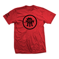 Twisted Rooster 50/50 tee Icon, black on heather red