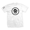 Twisted Rooster bamboo tee Icon, black on white