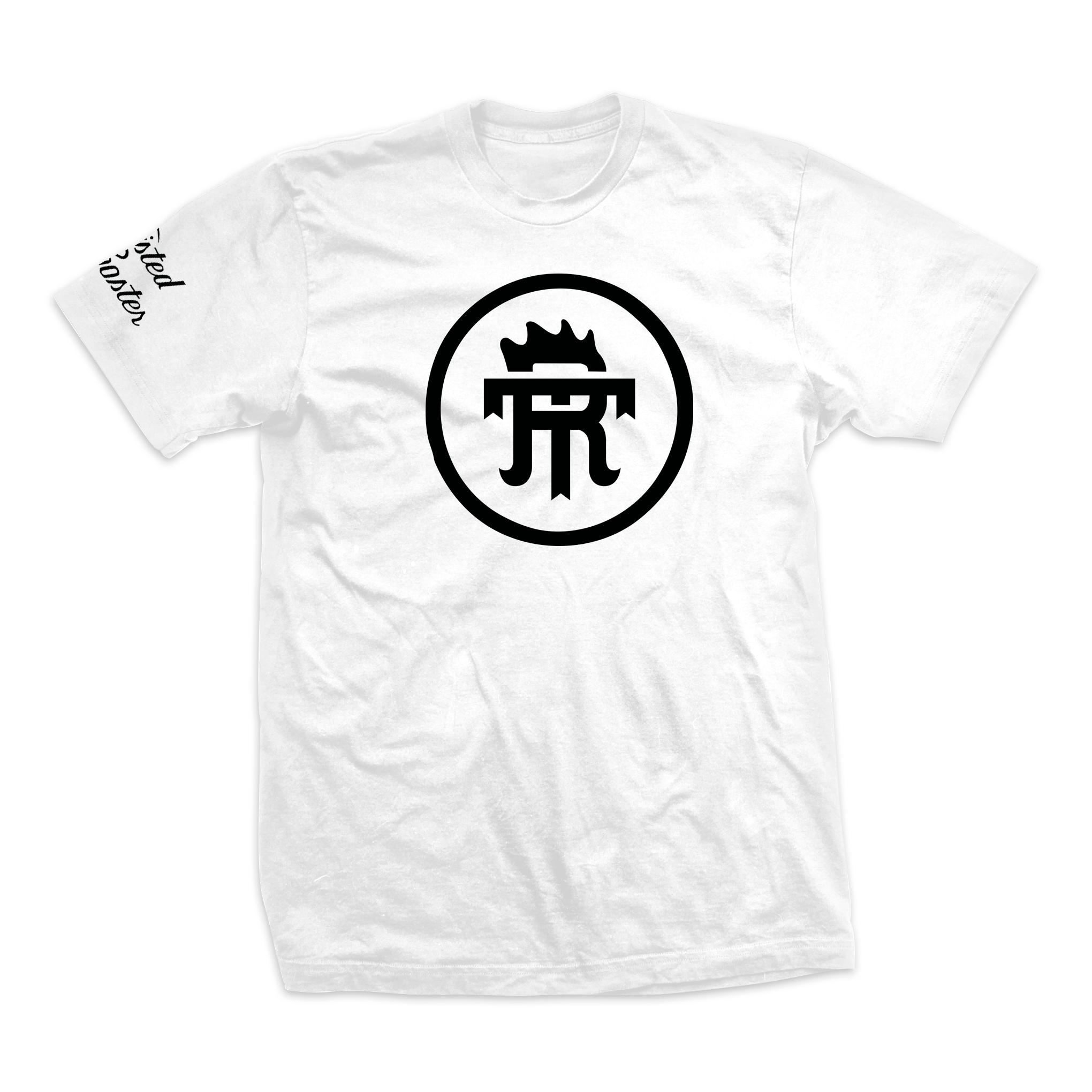 Twisted Rooster bamboo tee Icon, black on white