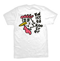 Twisted Rooster bamboo tee Nuked Rooster, white