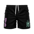 CCFC Pile Drivers men's FC shorts, black with Caribbean green/purple