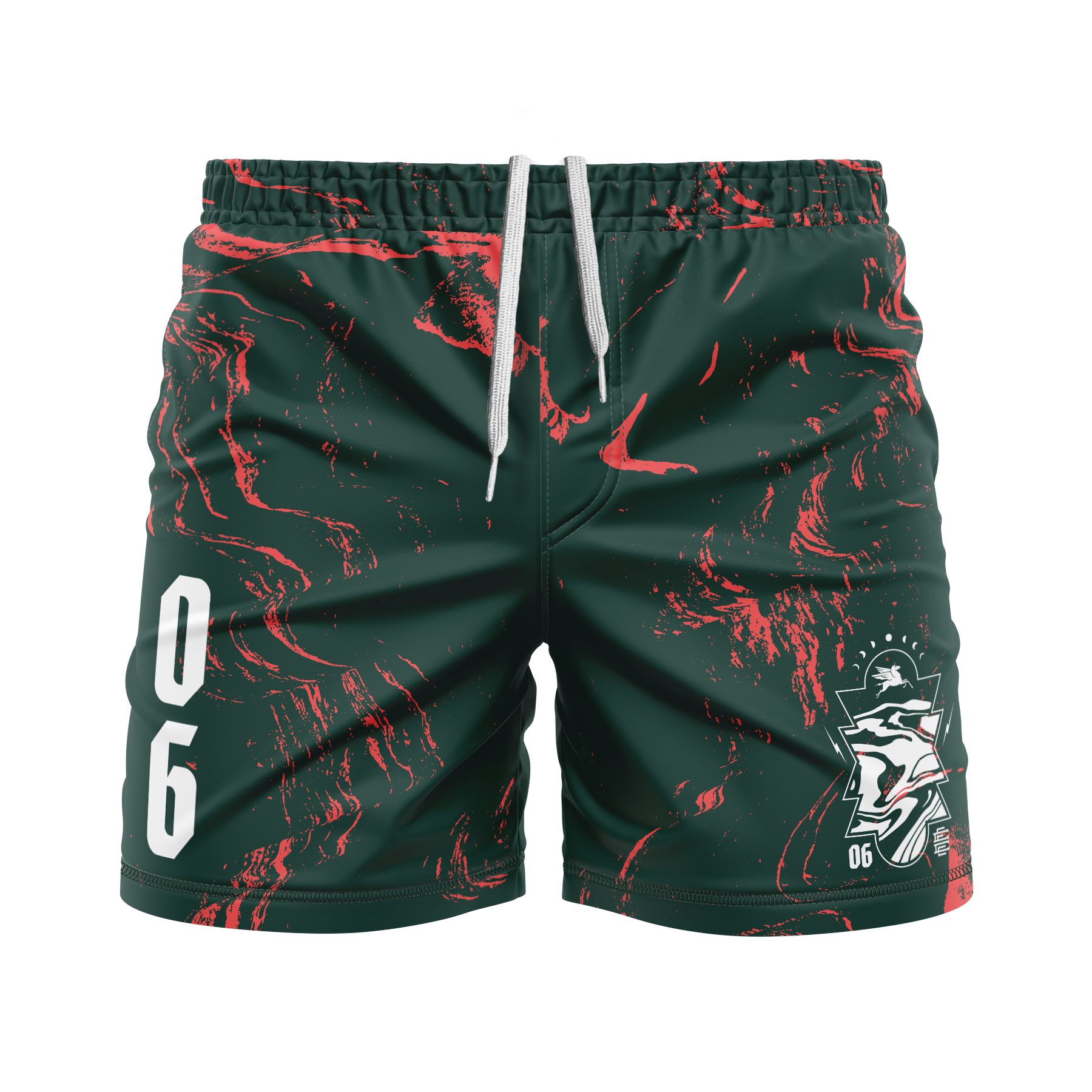 CCFC men's FC shorts Zombie Flamingos, midnight green/pink