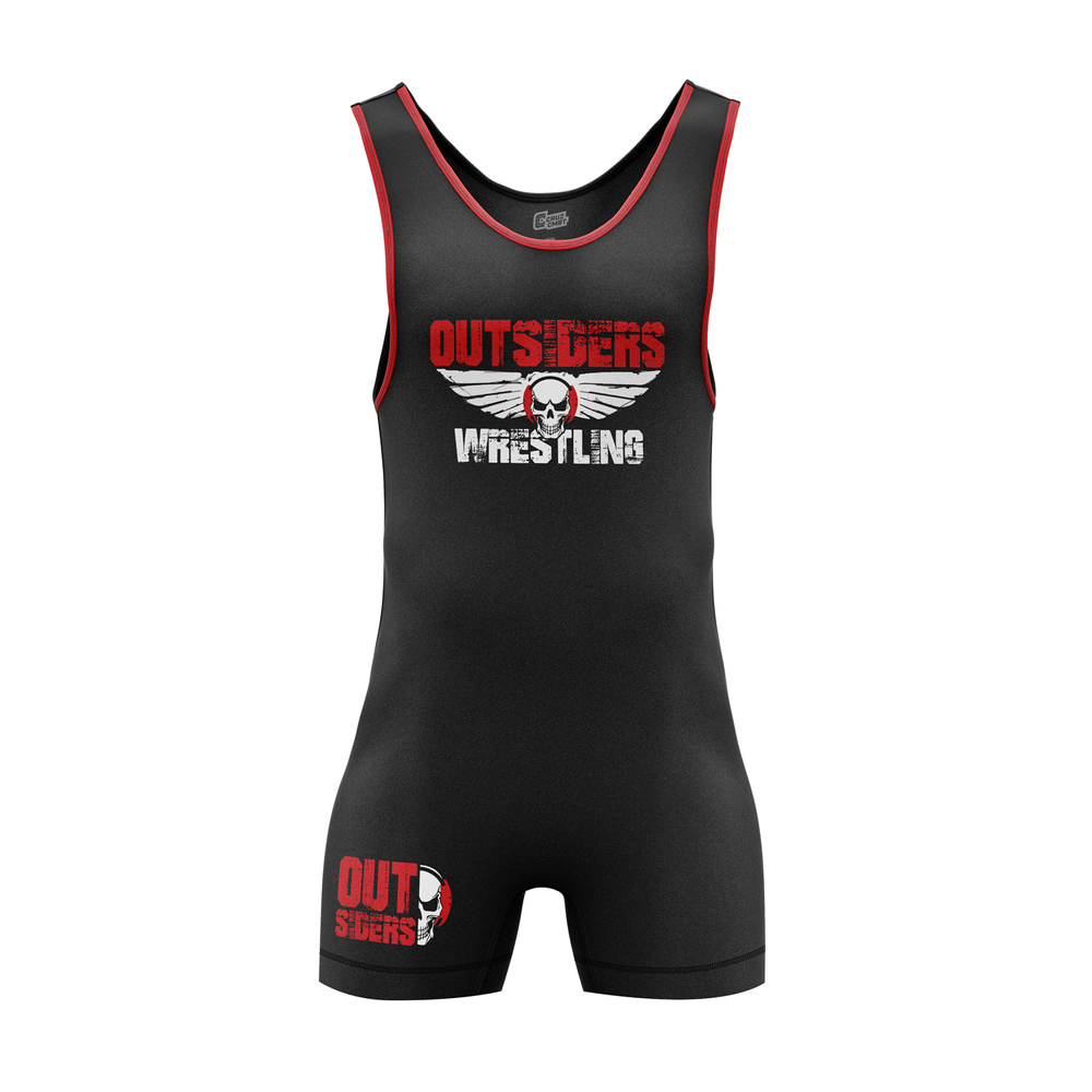 Outsiders Wrestling men's singlet Standard, black and red