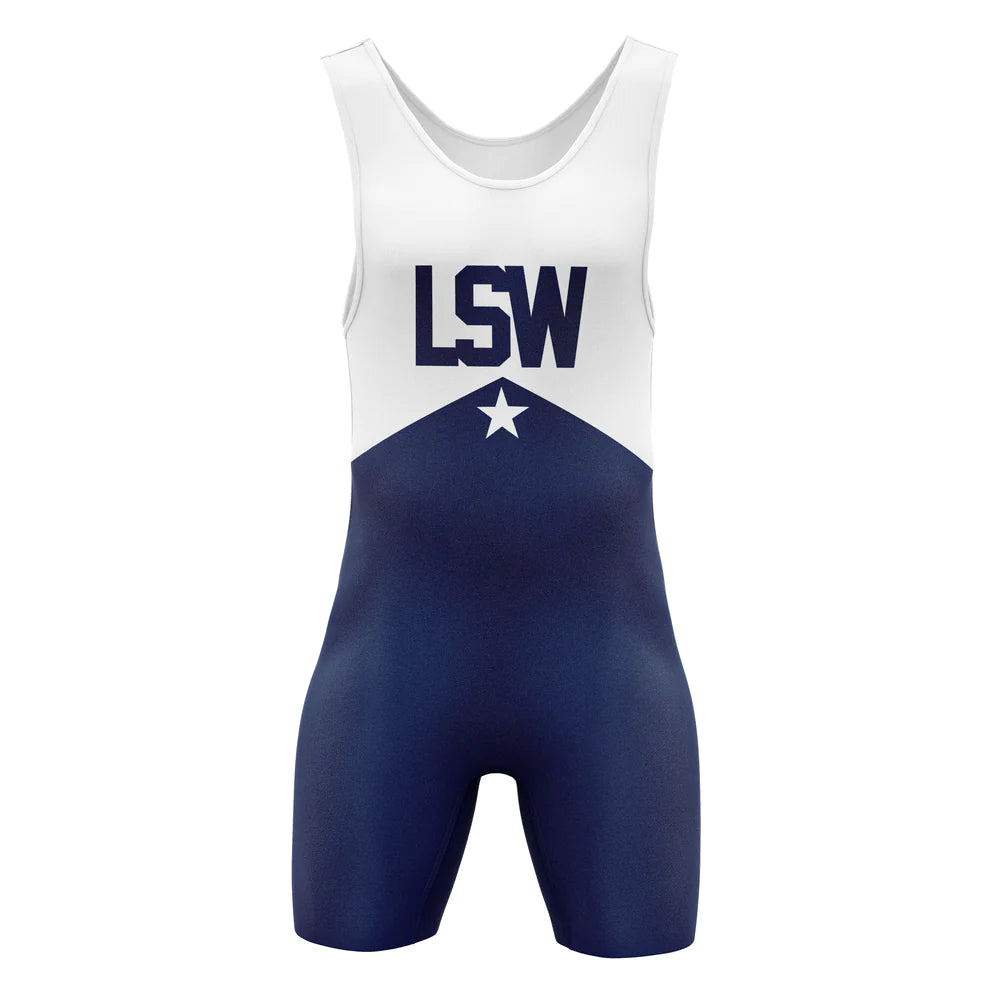 Loftonstyle men's singlet Classic American, white and navy