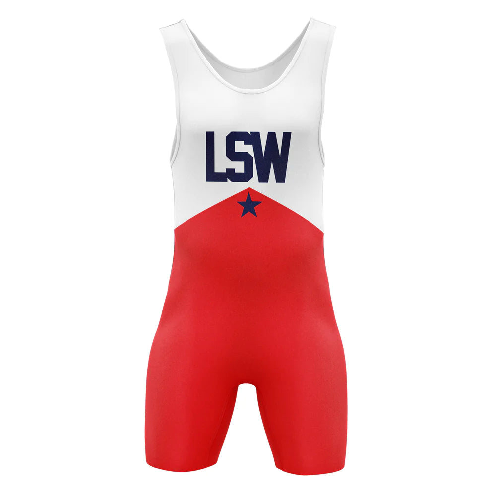 Loftonstyle men's singlet Classic American, white and red