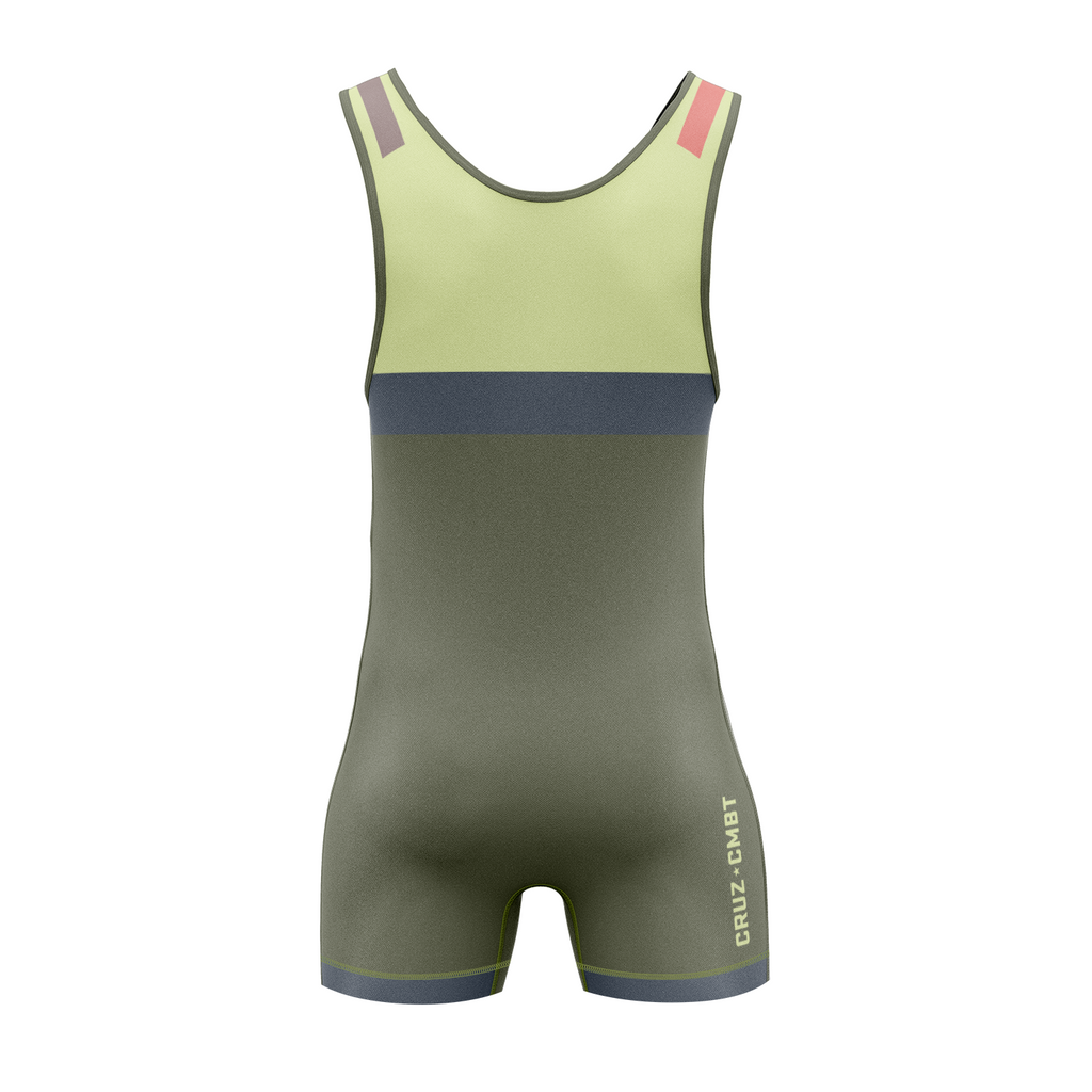 Base Collection Wrestling Singlet, Olive Multi