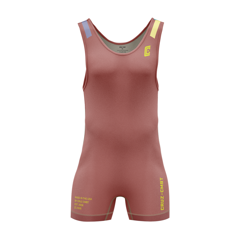 Base Collection Wrestling Singlet, Rust Multi