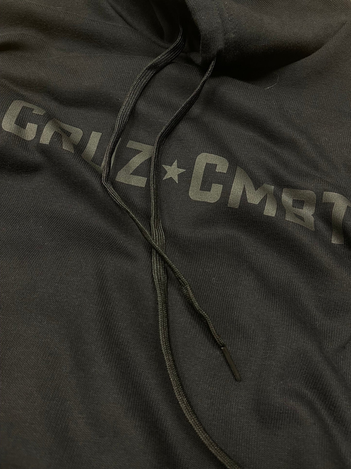 black CRUZ CMBT Slab pullover hoodie with black drawstring