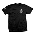 Deeds of Arms tee Deeds of Arms, white on black