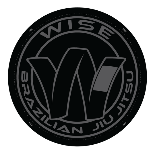 Wise Jiu Jitsu bjj gi patch Standard Issue, black and grey