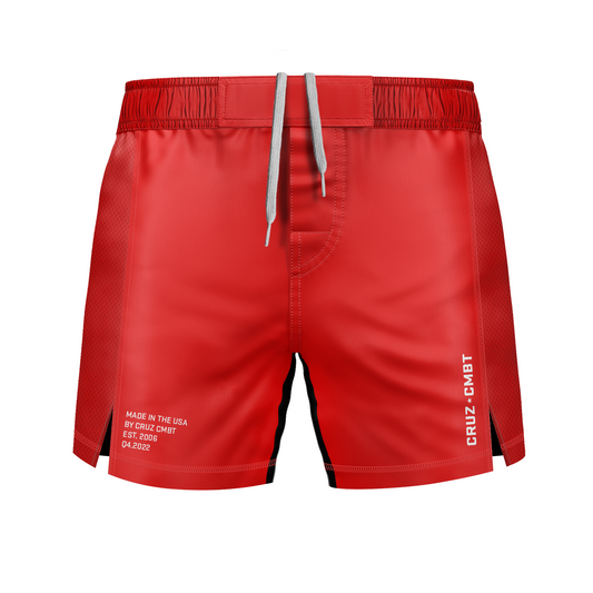 Base Collection men's fight shorts, red