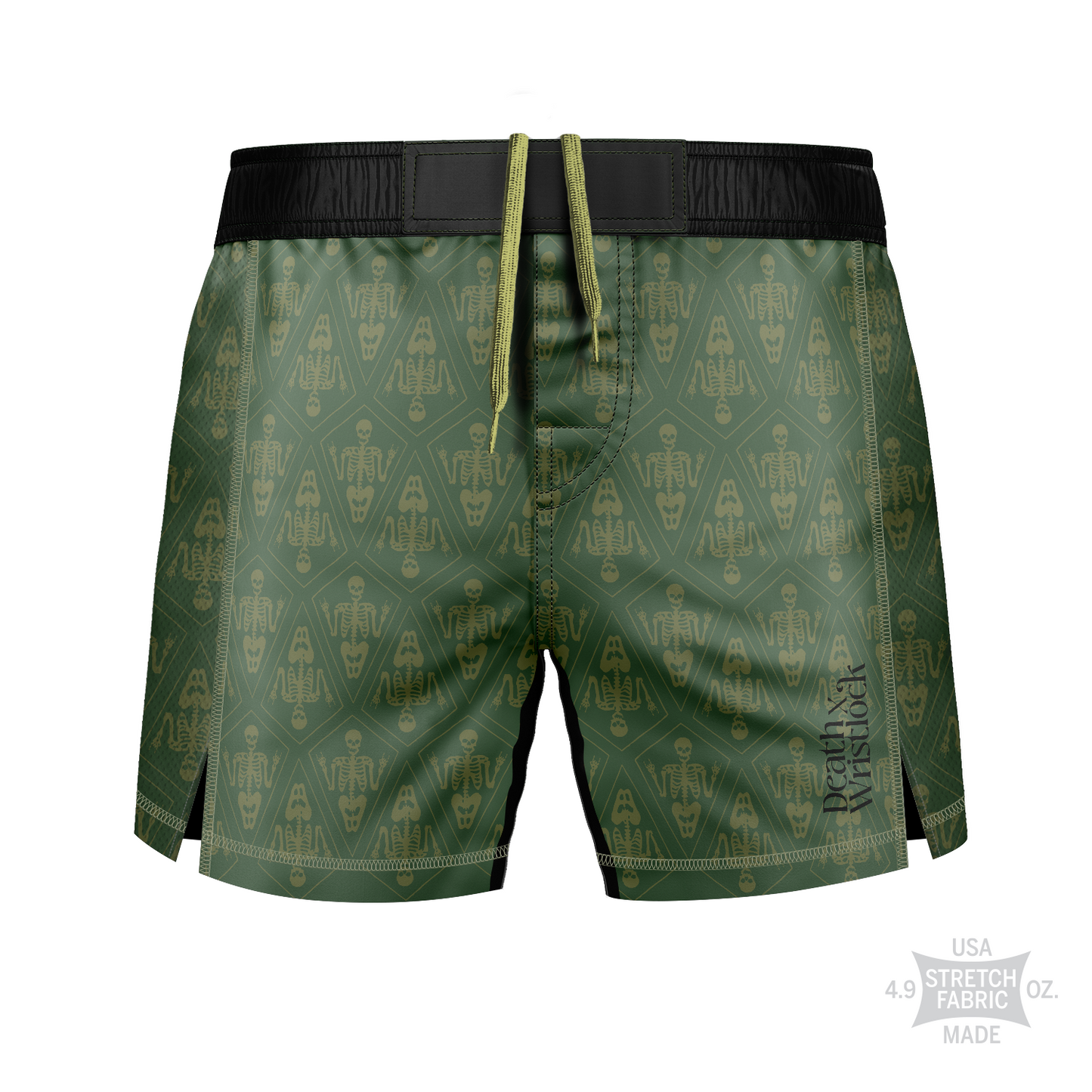 Death by Wristlock: Catacombs men's fight shorts, green